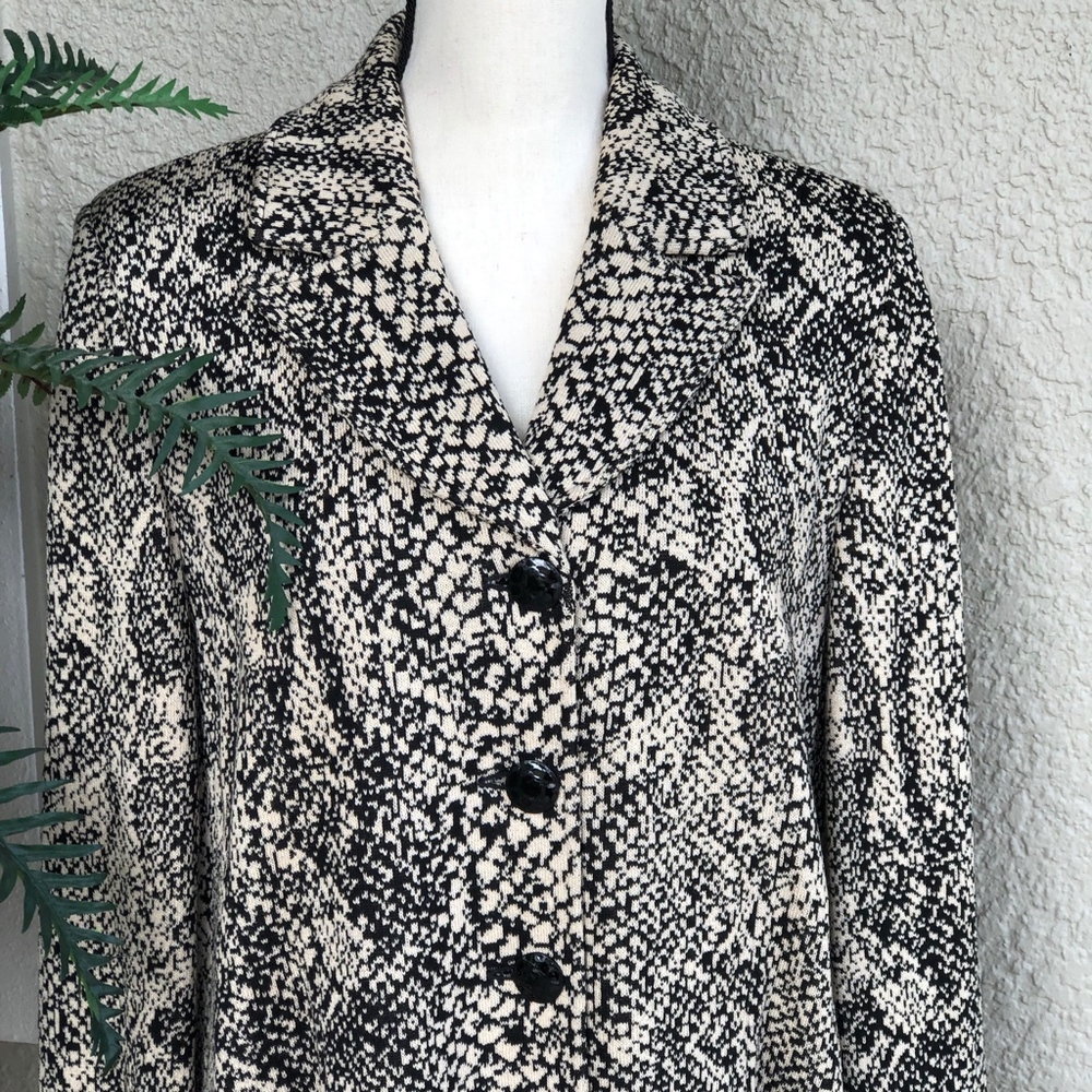 St John Collection Tan Python Printed Knit Coat